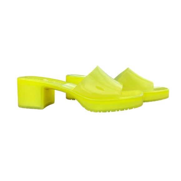 Steve Madden Harlin Chunky Block Heel Jelly Sandal Platform Y2K Neon Size 7 - Picture 2 of 5